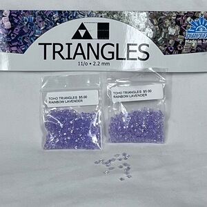 Toho Triangle Beads. Rainbow Lavender 2pk